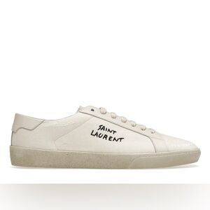 Saint Laurent Court Classic Low Distressed Cream sneakers
